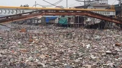 Dinas Lingkungan Hidup dan Kebersihan (DLHK) Kabupaten Tangerang telah mengakut 70 ton sampah dari kali Prancis, Dadap, Kosambi.