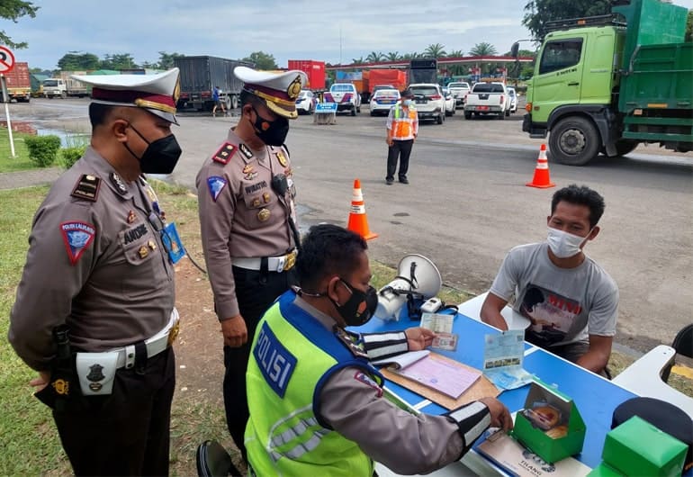 40 Truk ODOL Terjaring Razia Polda Banten