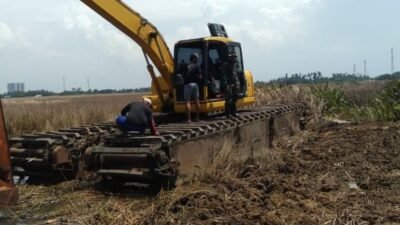 Sebuah tandon air dengan luas 5.000 meter persegi mulai dibangun di Kampung Gaga, Desa Tanjung Pasir, Kecamatan Teluknaga, Kabupaten Tangerang.