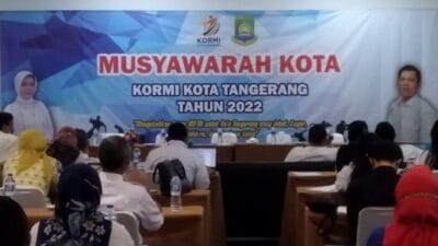 Komite Olahraga Rekreasi Masyarakat Indonesia (KORMI) Kota Tangerang, menggelar Musyawarah Kota (Muskot) untuk memilih ketua umum yang baru, Rabu 16 Maret 2022