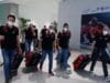 Para rider dan official motoGP Mandalika 2022 bertolak ke bertolak ke Lombok melalui Bandara Soekarno-Hatta, Rabu petang 16 Maret 2022.
