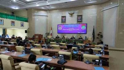 DPRD Kabupaten Tangerang menggelar rapat Paripurna dengan agenda penyampaian penjelasan Bupati terhadap LKPJ Bupati tahun 2021, Kamis 17 Maret