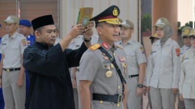 Brigjen Pol Muhammad Sabilul Alif mengucapkan sumpah jabatan sebagai Wakapolda Banten, di Aula Serbaguna Polda Banten, Kota Serang, Kamis, 19 Januari 2023. (Foto : Dokumentasi Humas Polda Banten)