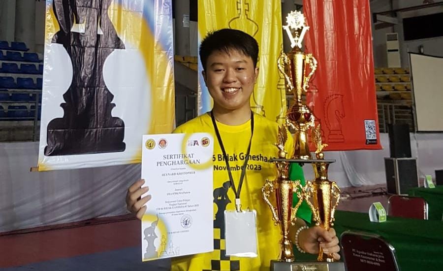 Reynard Kristopher Atlet Catur Junior Kabupaten Tangerang Sabet Juara 1 ITB86 Bidak Ganesha 2023