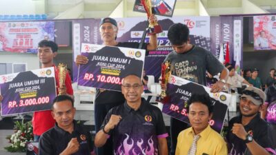 Kejuaraan olahraga KONI Cup 2024 yang diselenggarakan oleh KONI Kabupaten Tangerang resmi ditutup pada hari Minggu, 25 Agustus 2024.