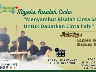 Kawula muda Pandeglang memiliki kesempatan mengikuti Majelis Risalah Cinta, pengajian untuk para kawula muda di Balai Budaya Pandeglang malam ini, Sabtu, 28 September 2024.