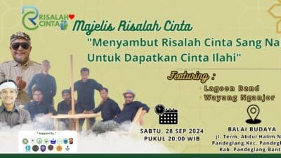 Kawula muda Pandeglang memiliki kesempatan mengikuti Majelis Risalah Cinta, pengajian untuk para kawula muda di Balai Budaya Pandeglang malam ini, Sabtu, 28 September 2024.