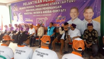 Aliansi Pemuda Tangerang Utara, yang dikenal dengan sebutan APTUR, secara resmi mendeklarasikan dukungan mereka untuk pasangan calon Bupati dan Wakil Bupati Tangerang, Moch. Maesyal Rasyid dan Intan Nurul Hikmah, pada Senin, 14 Oktober 2024.