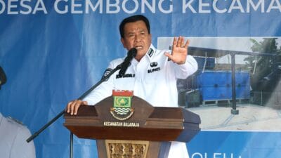Bupati Moch Maesyal Rasyid, meresmikan Instalasi Pengolahan Air bersih di Desa Gembong untuk memenuhi kebutuhan air bersih masyarakat.