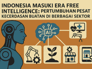 Indonesia memasuki era Free Intelligence dengan pertumbuhan pesat AI di sektor pendidikan, kesehatan, dan bisnis.