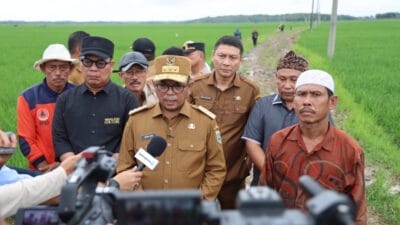 Gubernur Banten, Andra Soni, meninjau lokasi program Jalan Usaha Tani (JUT) di Kecamatan Wanasalam, Kabupaten Lebak.