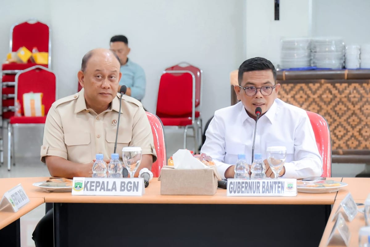 Rapat di Banten membahas dukungan tanah untuk SPPG dan penandatanganan MoU untuk Program Makan Bergizi Gratis.