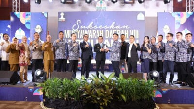 Gubernur Banten, Andra Soni, mengajak semua pihak untuk mendukung pertumbuhan ekonomi 8 persen dalam pembukaan Musda VIII BPD HIPMI Banten.