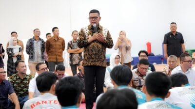 Gubernur Banten, Andra Soni, mengunjungi PPLP untuk memotivasi 72 atlet pelajar yang bersiap menghadapi Popnas 2025.