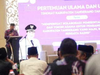 Pemkab Tangerang mengadakan pertemuan tahunan antara ulama dan umaro di Hotel Aria, Kamis, 15 MEI 2025, untuk memperkuat stabilitas sosial.