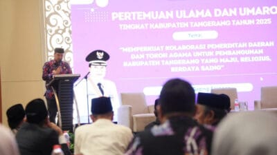 Pemkab Tangerang mengadakan pertemuan tahunan antara ulama dan umaro di Hotel Aria, Kamis, 15 MEI 2025, untuk memperkuat stabilitas sosial.
