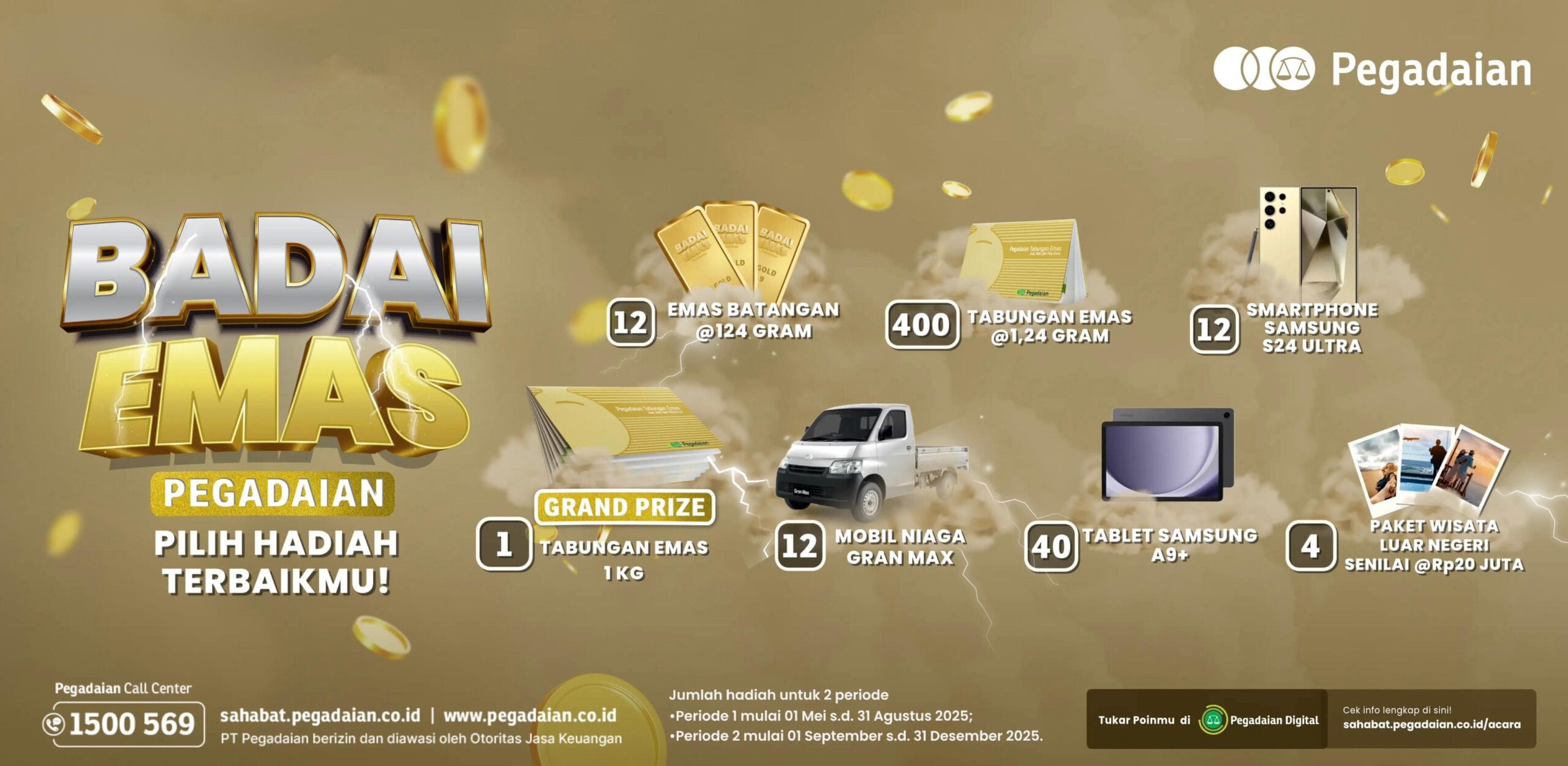 Dukungan Kanwil IX Jakarta 2 untuk Badai Emas Pegadaian 2025 dengan hadiah spesial bagi nasabah setia. Ikuti undian sekarang