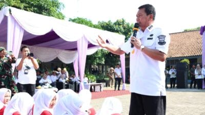 Bupati Tangerang launching program PKG dan Aksi Bergizi GARASI Gemilang untuk tingkatkan kesehatan pelajar di Kabupaten Tangerang.