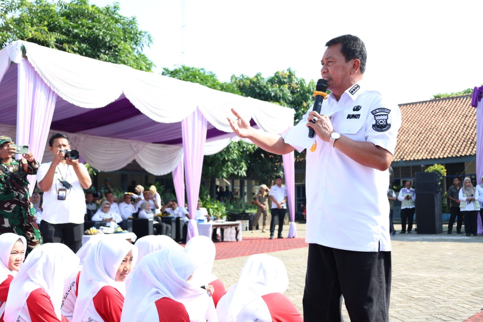 Bupati Tangerang launching program PKG dan Aksi Bergizi GARASI Gemilang untuk tingkatkan kesehatan pelajar di Kabupaten Tangerang.