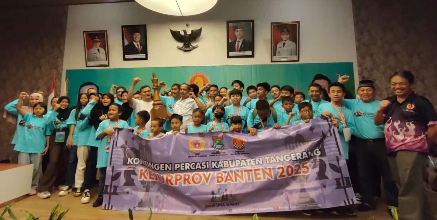 Kabupaten Tangerang raih Juara Umum Kejurprov Catur Banten 2025 di Kota Serang dengan 22 medali. Target berikutnya: Porprov dan Kejurnas.