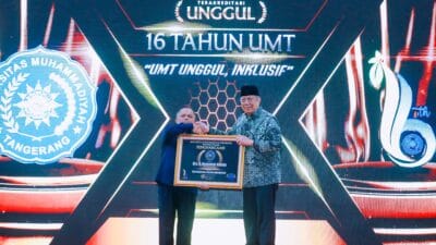 UMT rayakan Milad ke-16 dengan sidang senat dan talkshow green industry, tegaskan komitmen jadi kampus unggul dan berkelanjutan.