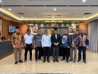 PWI Pusat audiensi dengan BP Haji bahas kerja sama edukasi publik terkait peran, program, dan sosialisasi penyelenggaraan haji 2026.