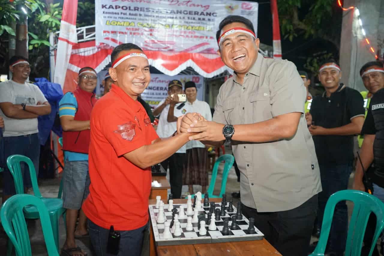 Kapolresta Tangerang menang dramatis lawan Ketua RW di Liga Catur HUT RI ke-80, sekaligus resmikan lomba dan beri pesan kamtibmas.