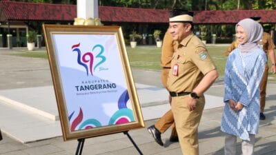 Sekda Soma Atmaja pimpin apel dan luncurkan logo Hari Jadi ke-393 Kabupaten Tangerang, serukan disiplin kerja dan kepedulian sosial.