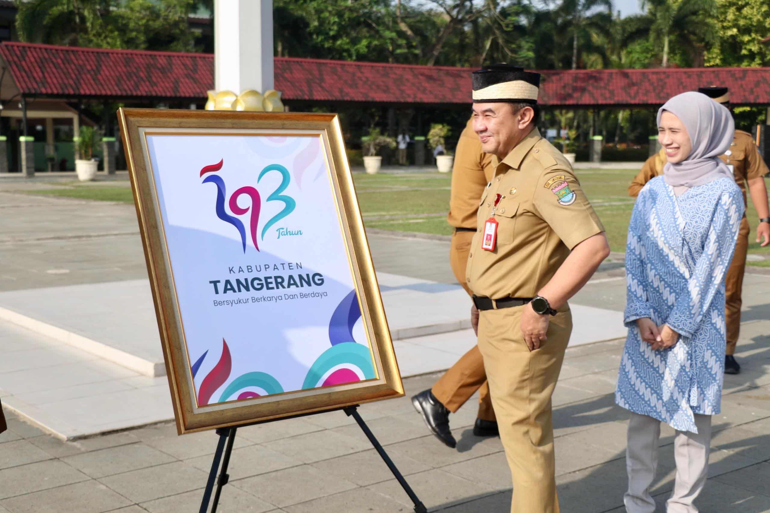 Sekda Soma Atmaja pimpin apel dan luncurkan logo Hari Jadi ke-393 Kabupaten Tangerang, serukan disiplin kerja dan kepedulian sosial.