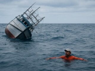 Kapal KM Usaha Baru asal Tangerang tenggelam di Pulau Bokor akibat gelombang tinggi. Tujuh ABK selamat, satu masih dicari.