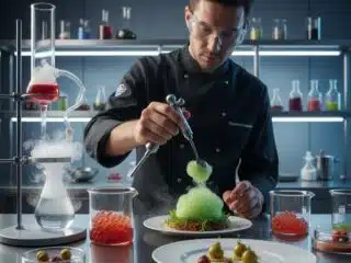 Gastronomi molekuler menggabungkan seni dan sains untuk menciptakan hidangan unik dengan teknik modern seperti sferifikasi, gelifikasi, dan foam.