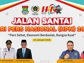 PWI Kabupaten Tangerang bersama Pemkab Tangerang menggelar jalan santai di Tigaraksa untuk menyukseskan Hari Pers Nasional 2026.