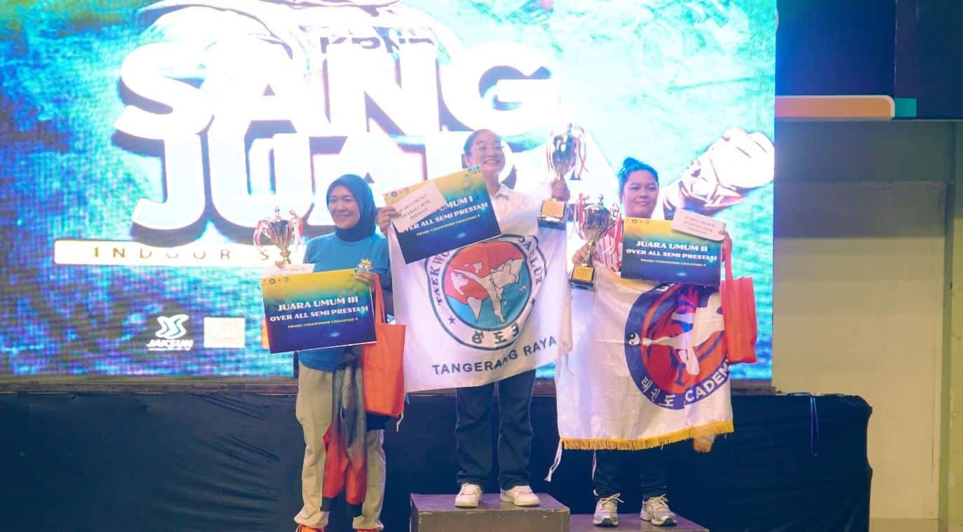 Garuda Club memborong tiga gelar juara umum di Prabu Challenge 9 Tangerang, menegaskan dominasi pembinaan taekwondo usia dini.