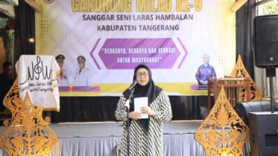 Wabup Tangerang Intan Nurul Hikmah hadiri Milad ke-IX Sanggar Seni Laras Hambalan di Kresek dengan pentas budaya.