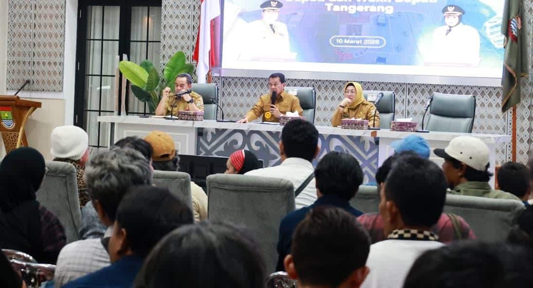 Bupati Tangerang Maesyal Rasyid memaparkan capaian pembangunan selama satu tahun, mulai ekonomi, kesehatan, pendidikan hingga infrastruktur.