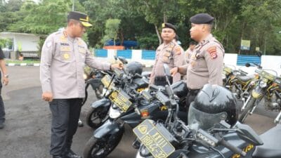 Polresta Tangerang cek kesiapan kendaraan dinas jelang Operasi Ketupat Maung 2026 guna amankan arus mudik Lebaran.