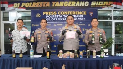 Polresta Tangerang sita 2.268 botol miras dan 10.779 butir obat keras ilegal dalam Operasi Pekat Maung 2026 jelang Ramadan.