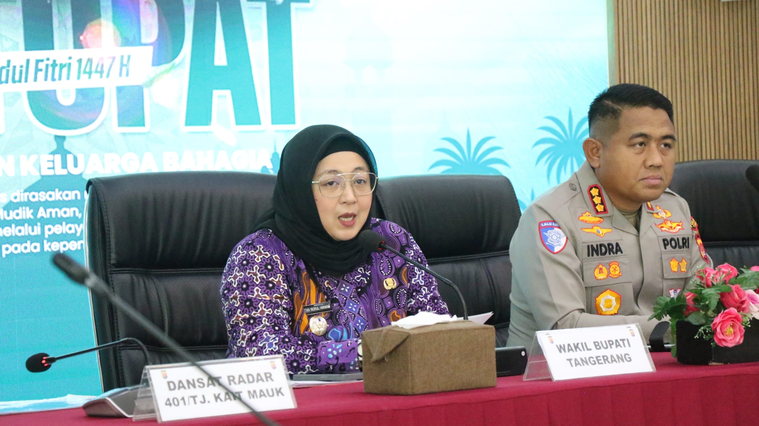 Wabup Tangerang Intan Nurul Hikmah tekankan sinergi lintas sektor dalam pengamanan Lebaran 2026 melalui Operasi Ketupat Maung.
