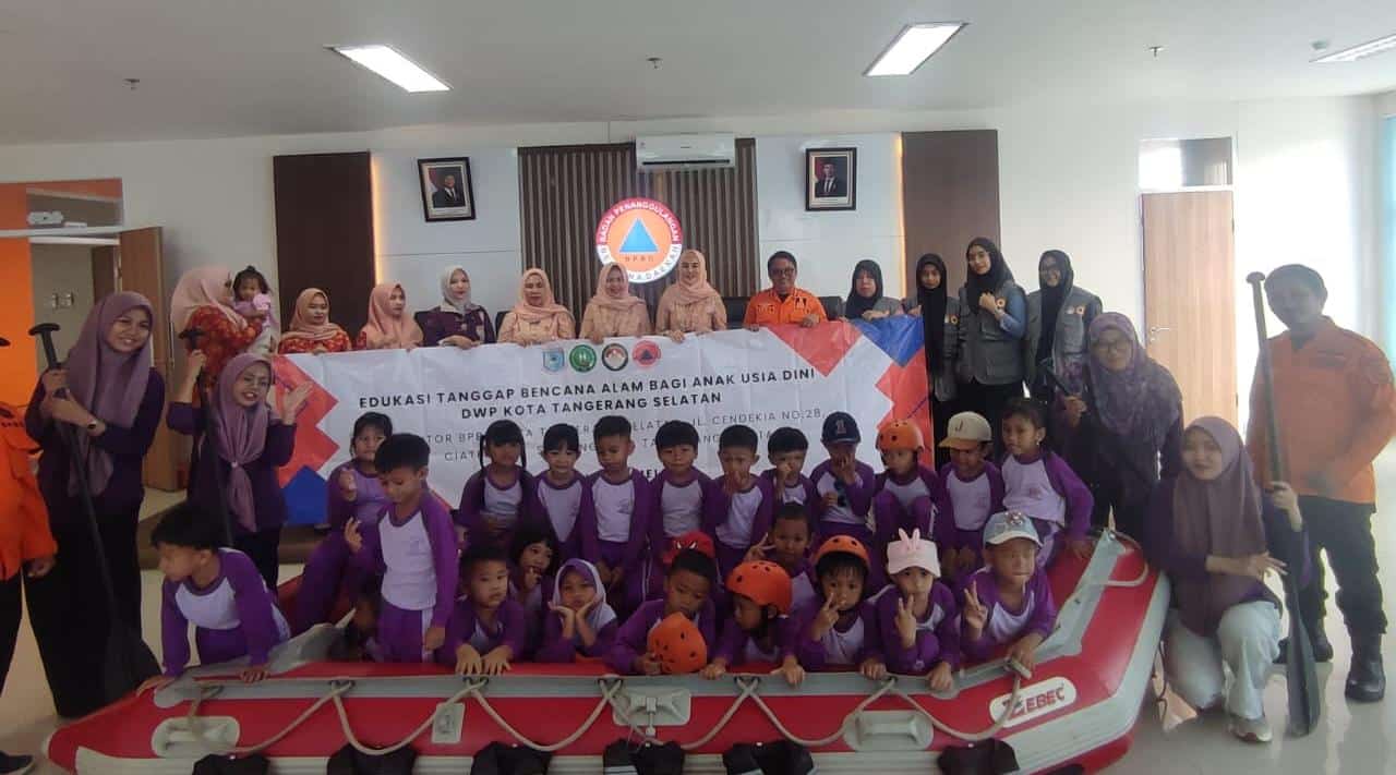 DWP dan BPBD Tangsel edukasi anak usia dini tentang bencana guna meningkatkan kesiapsiagaan menghadapi gempa, banjir, dan risiko lain.