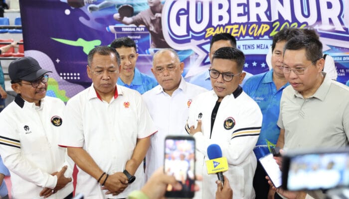 Andra Soni membuka Gubernur Banten Cup 2026 di Tangerang, diikuti 665 atlet tenis meja dari berbagai daerah dan mancanegara.