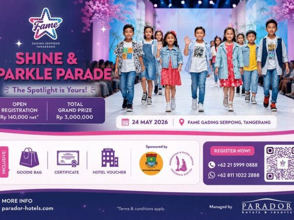 Ajang Fashion Show Anak Shine & Sparkle Parade 2026 Digelar 24 Mei di Fame Gading Serpong