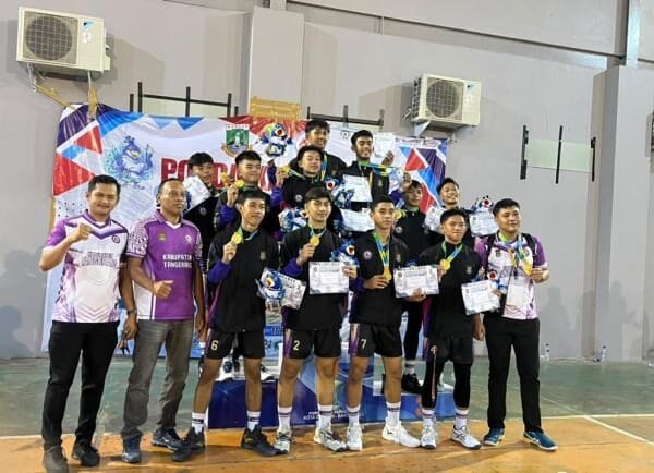 Kalahkan Tangsel 3-1 di Final, Voli Putra Kabupaten Tangerang Rebut Emas POPDA XII