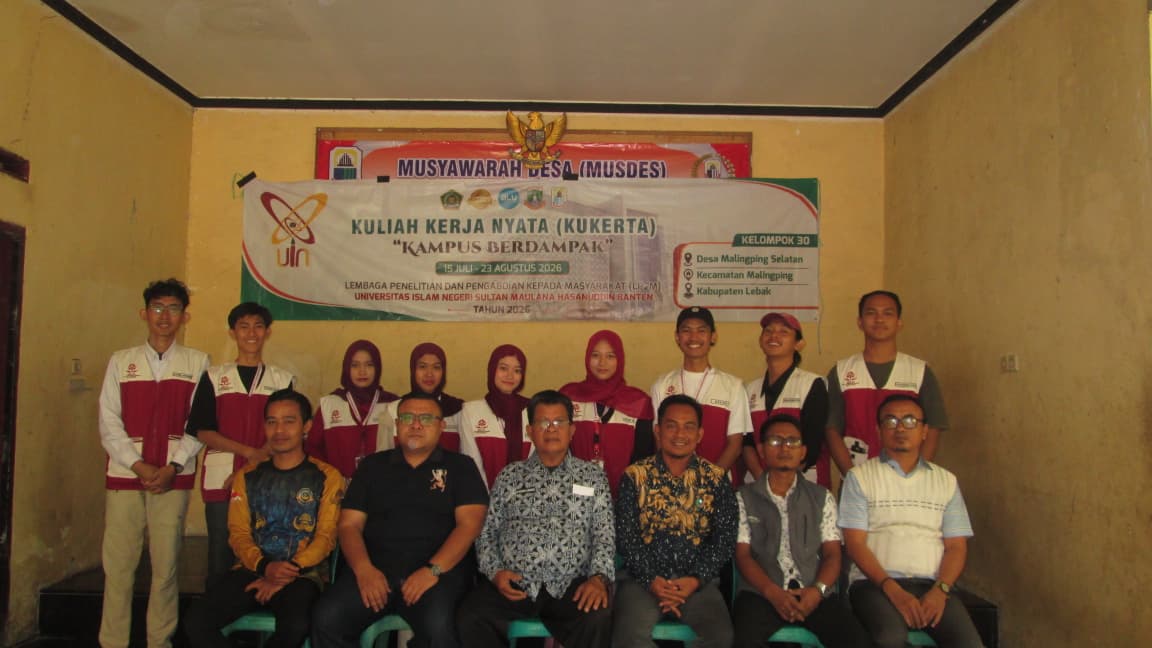 Kukerta Kelompok 30 UIN SMH Banten audiensi dengan Pemdes Malingping Selatan untuk membahas program pengabdian masyarakat.