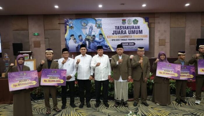 Maesyal Rasyid mendorong pembinaan berkelanjutan usai Kabupaten Tangerang kembali juara MTQ Provinsi Banten.