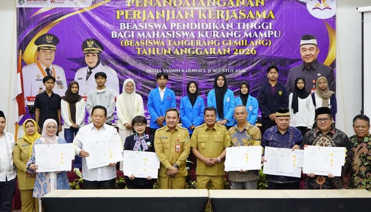 Sebanyak 26 perguruan tinggi resmi menjadi mitra Beasiswa Tangerang Gemilang dengan total 1.075 mahasiswa sebagai penerima program.