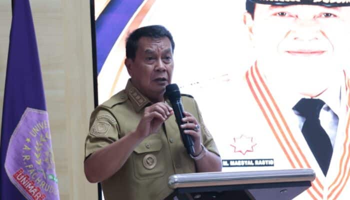 Lepas sambut BPH Unimar 2026-2030, Maesyal Rasyid berharap kepengurusan baru melanjutkan amanah dan memajukan kampus.