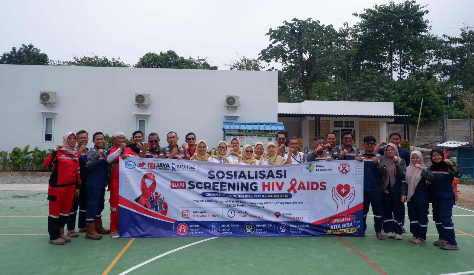 Peduli kesehatan pekerja, JV KSCS Paket 3 menggelar edukasi, skrining HIV/AIDS dan cek kesehatan gratis bagi karyawan.