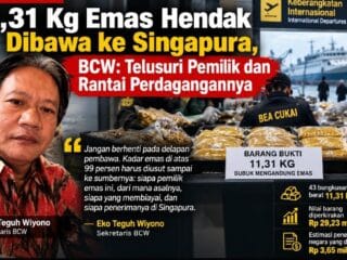 11,31 Kg Emas Hampir Dibawa ke Singapura, BCW Pertanyakan Pemilik dan Penerimanya