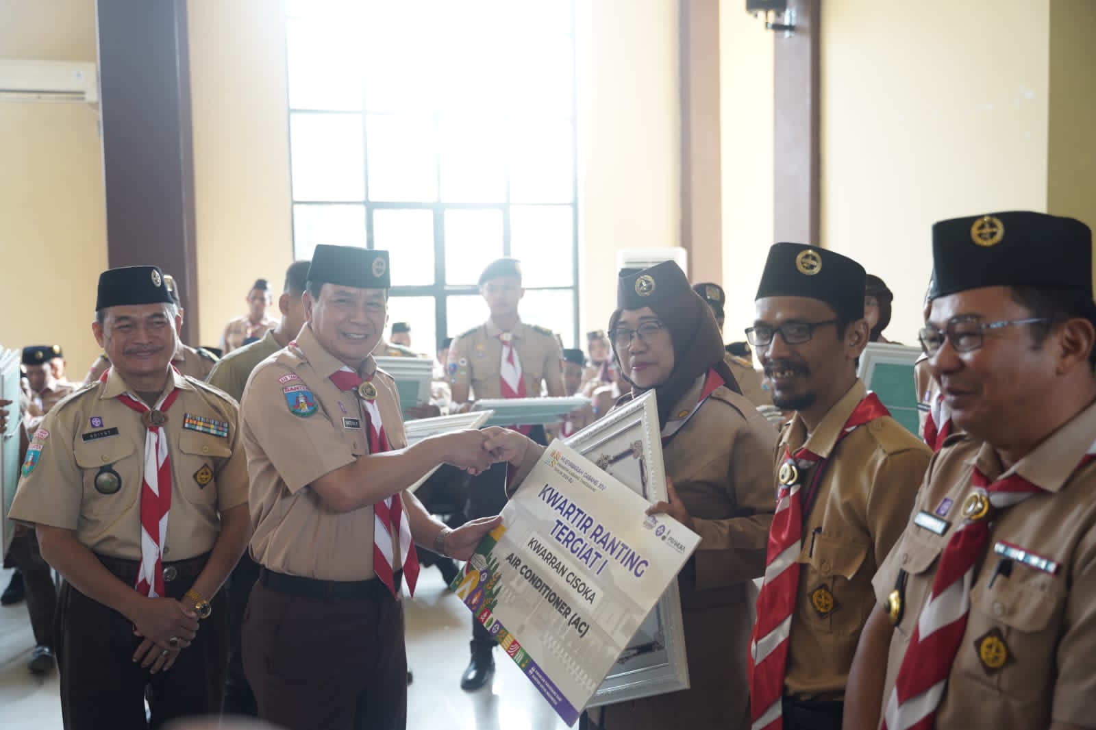 Kwarran Cisoka menjadi Tergiat I se-Kwarcab Tangerang 2026 dan meraih Juara I bidang administrasi, kegiatan, serta Abdimas.