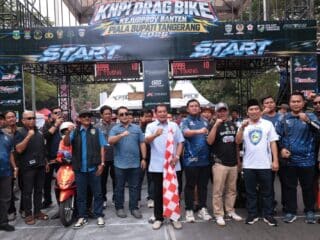 Cegah Balap Liar, Bupati Maesyal Rasyid Dukung KNPI Drag Bike di Kabupaten Tangerang
